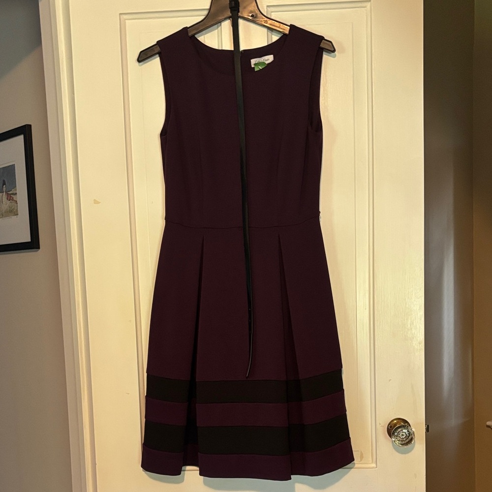 Calvin Klein Purple and Black Midi Dress